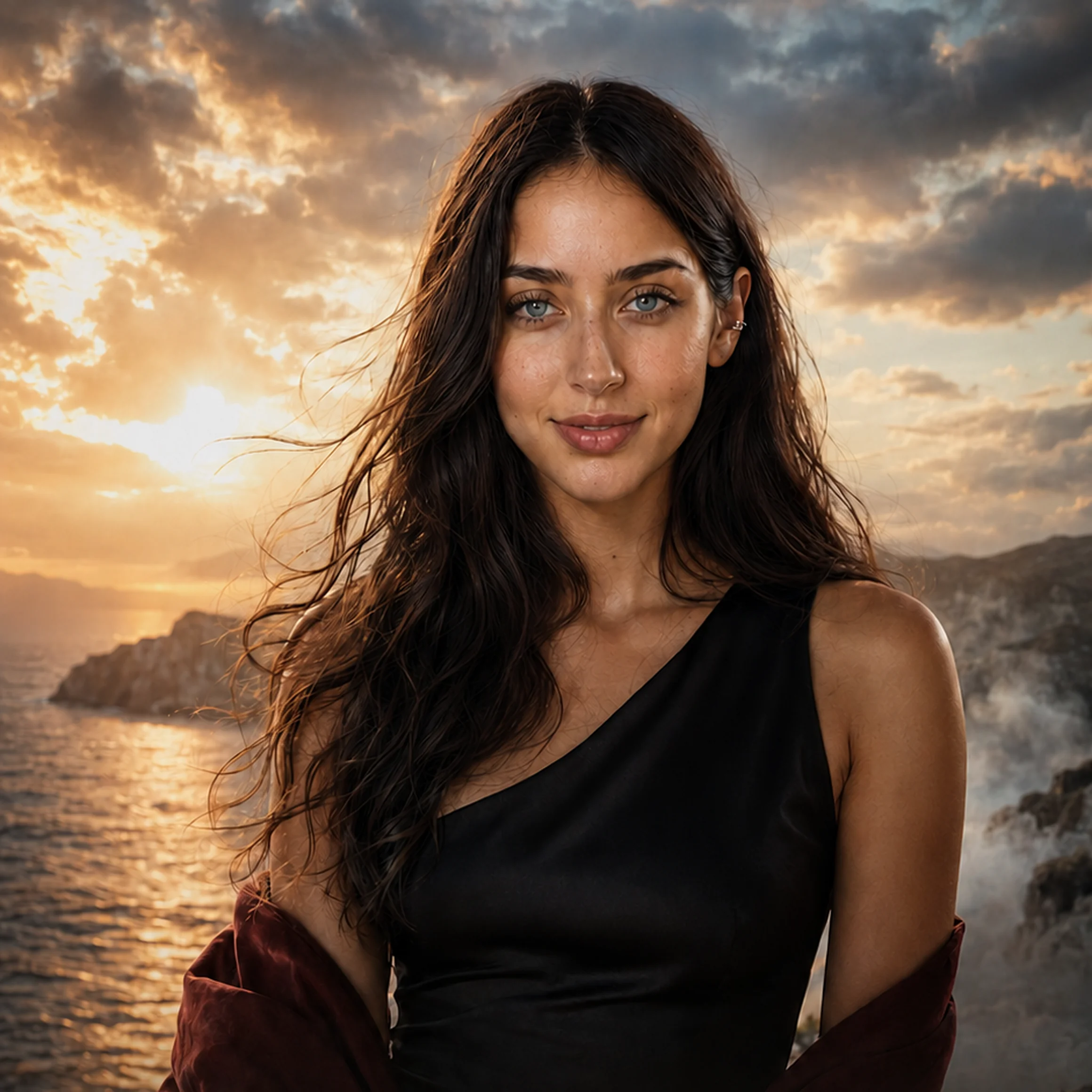 Portrait of Zayvessa, whose digital appearance combines facial features from her creator’s five daughters
